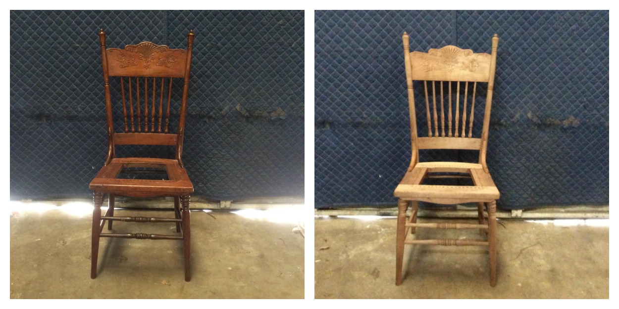 Stripping shop wood furniture